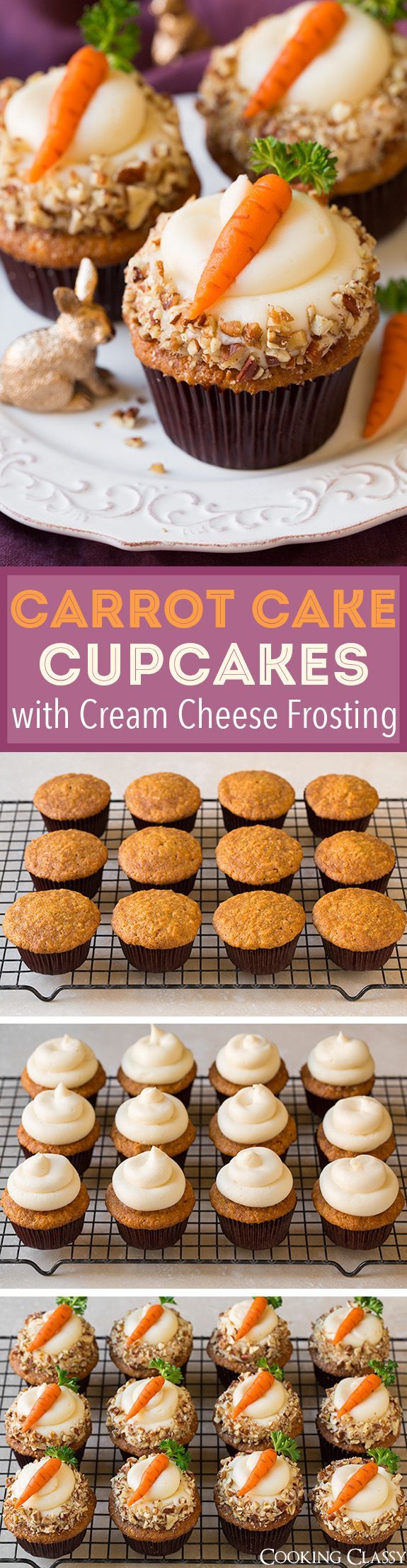 Carrot Cake Cupcakes with Cream Cheese Frosting (and Marzipan Carrots) – these are one of my all time FAVORITE cupcakes! Love