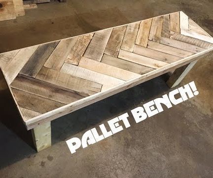 Check out this Instructable and Youtube Video about how to make a Herring Bone Patterned bench from pallet wood!This project is