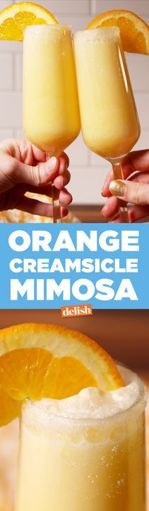 Creamsicle Mimosas are a brunch dream come true. Get the recipe from Delish.com.