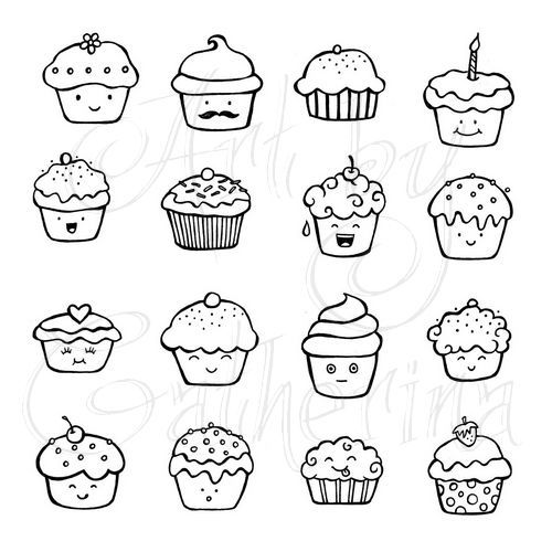 cute cupcake doodles