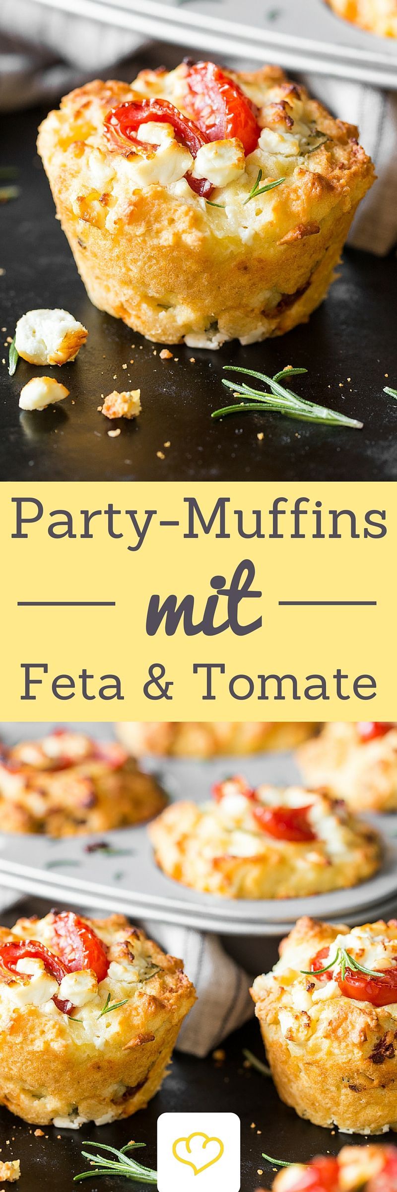 Der Hingucker auf deinem Partybuffet: Tomaten-Feta-Muffins! Denn Muffins können a