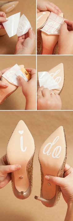 DIY Idea — Learn how to make custom wedding shoe stickers using the @Cricut® Exp