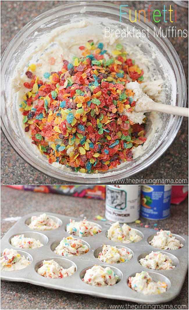Funfetti Breakfast Muffins made with a secret breakfast ingredient — click here for recipe!