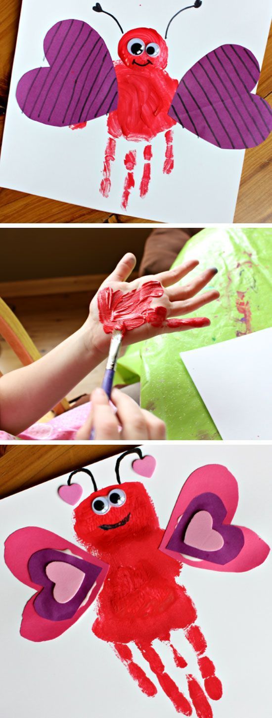 Handprint Love Bug Valentine Craft | Easy Valentine Crafts for Preschoolers to Make