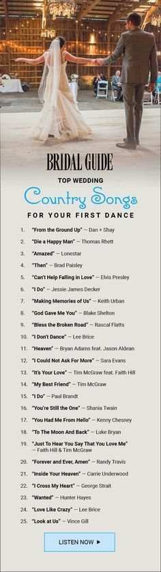 Here are the top country songs for your first dance as a married couple!