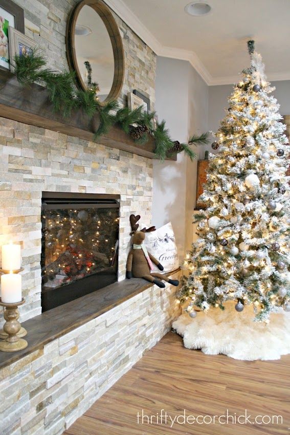 How to add a stacked stone electric fireplace where there was none!