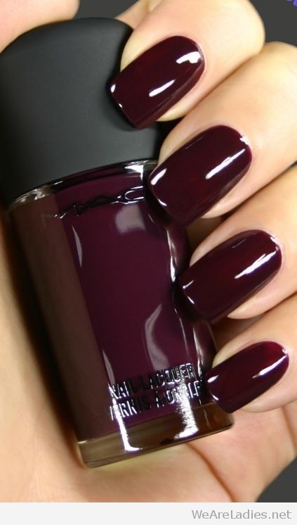 MAC burgundy nail polish