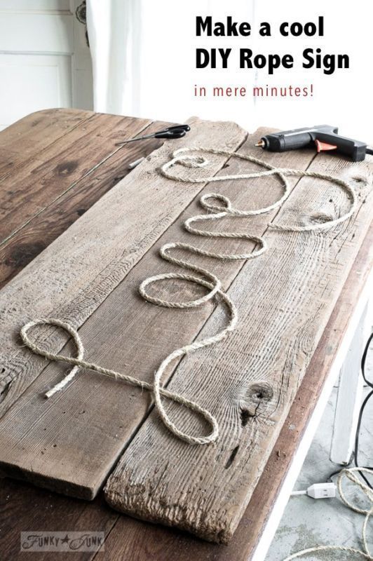 Make a cool DIY Rope Sign… in minutes! By Funky Junk Interiors for Ebay