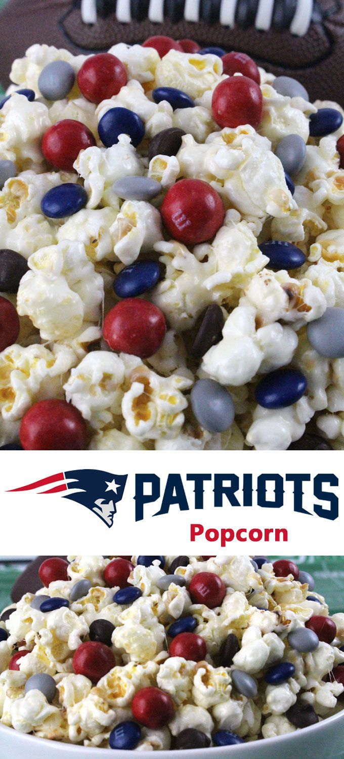 New England Patriots Popcorn for those New England Patriots fans in your life. Sweet, salty, crunchy and delicious and it is