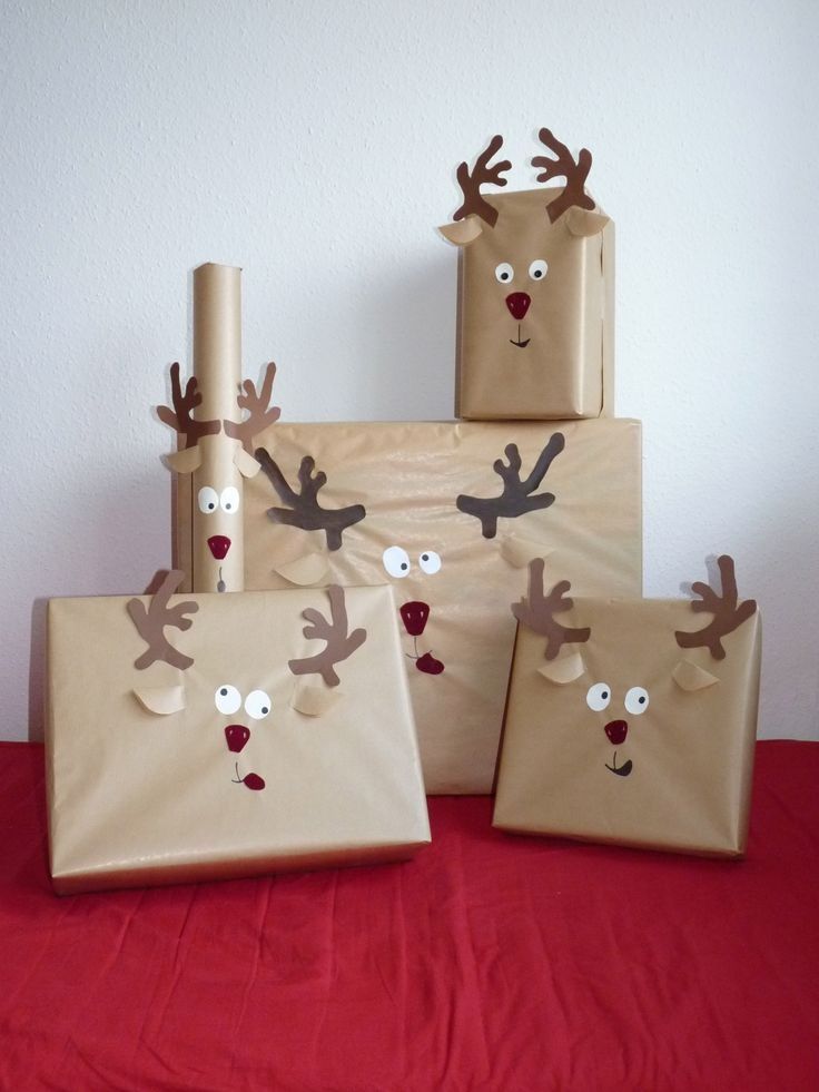 paper bag wrapping, I knew my mother was ahead of her time. Only she didnt do the reindeer part. Oh…poor baby.