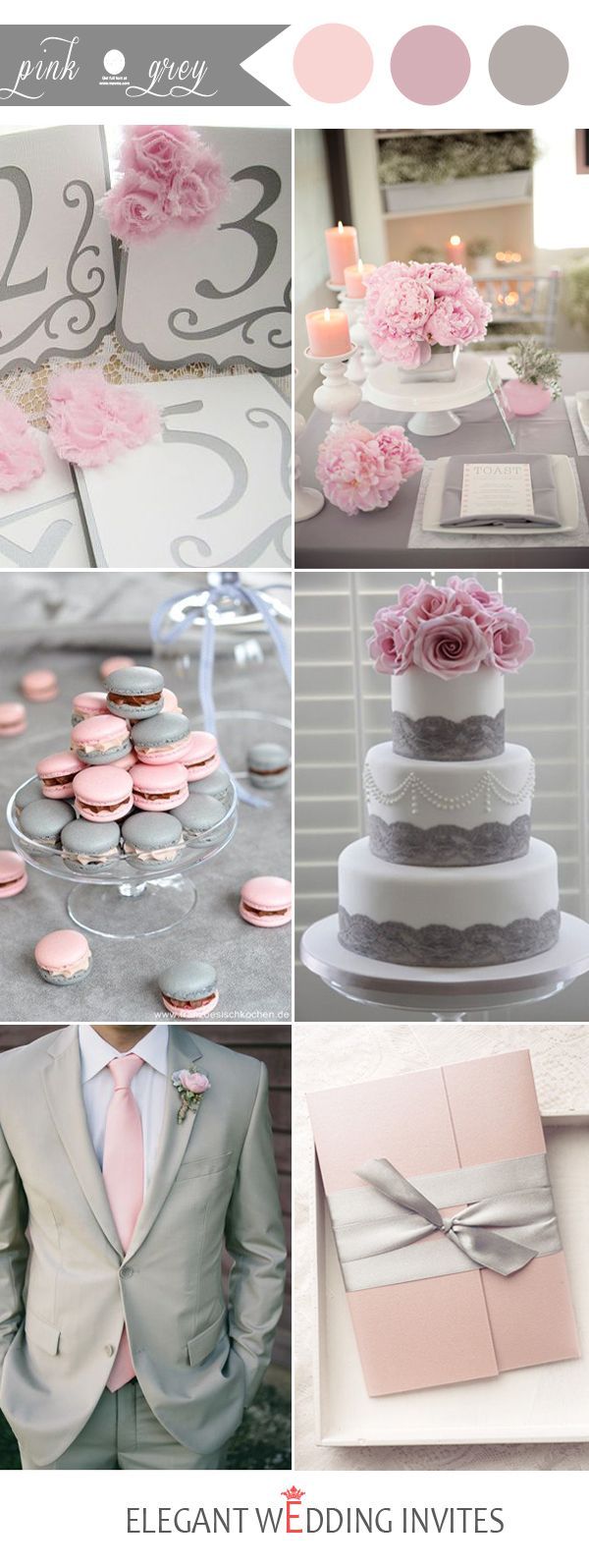 pink and grey wedding color inspiration