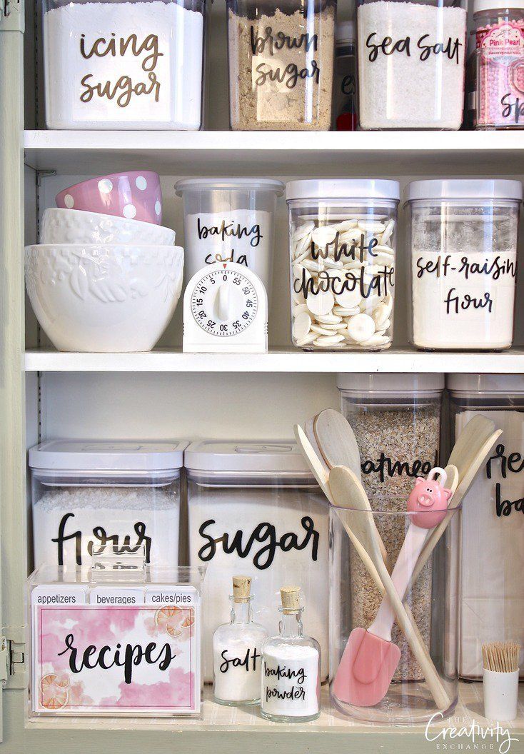 Printable hand lettered pantry labels. Print them out on clear label paper. Such a
