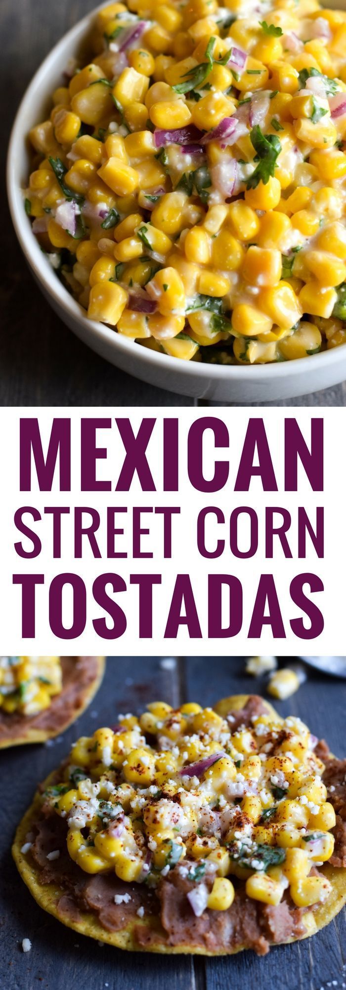 Ready in only 15 minutes, these Mexican Street Corn Tostadas made with canned corn, cotija cheese and chopped cilantro make for an