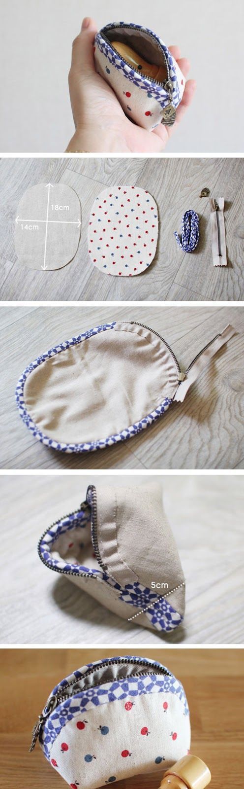 Rounded Zipper Pouch – Sewing Pattern  case, coin purse, DIY www.handma