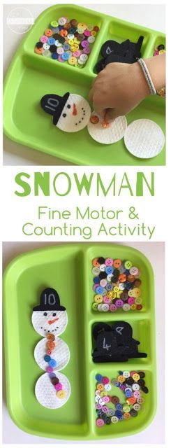 Snowman Counting Activity – This is such a fun fine motor counting activity for to