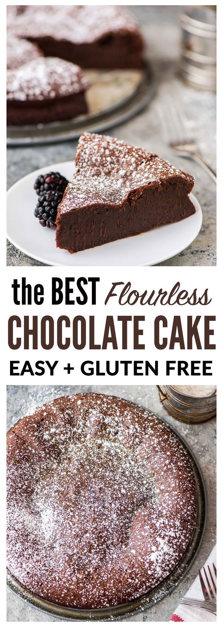 The BEST Flourless Chocolate Cake. Easy, impressive, and SO decadent. Perfect potluck and party dessert! {gluten free and grain