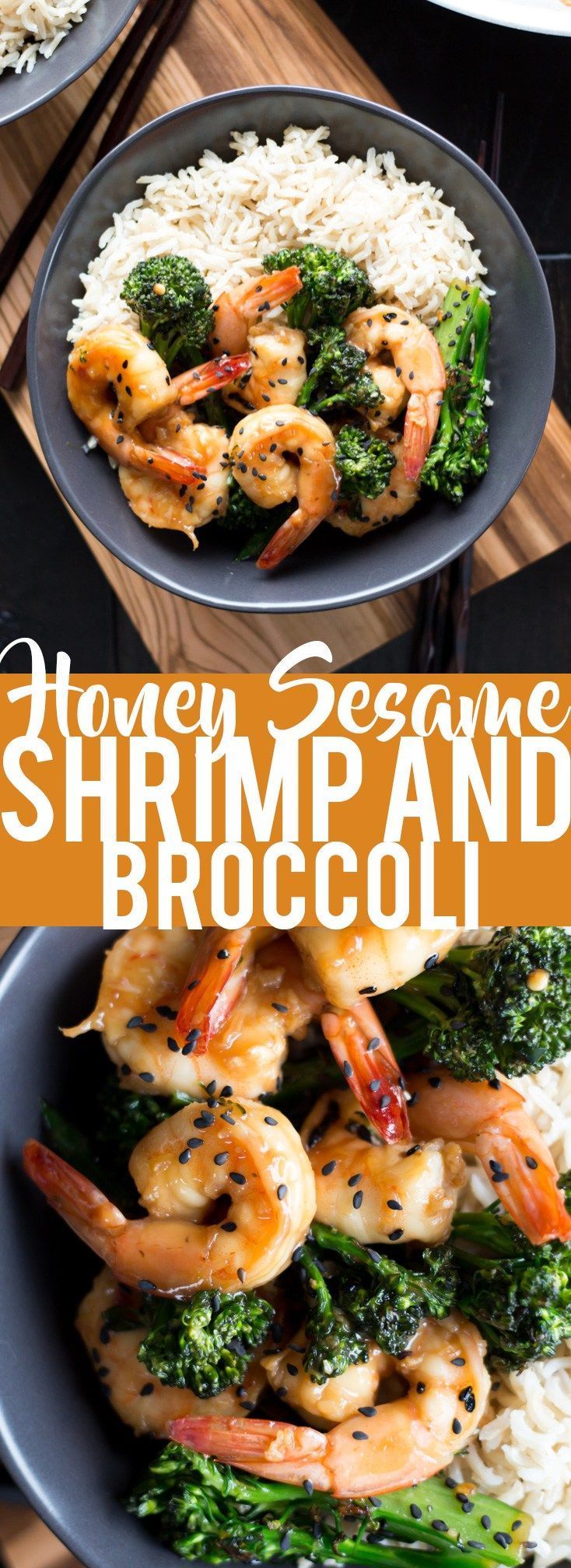 This Honey Sesame Shrimp and Broccoli is a quick and easy dinner. Shrimp and broccoli are quickly sauteed in a sweet and savory