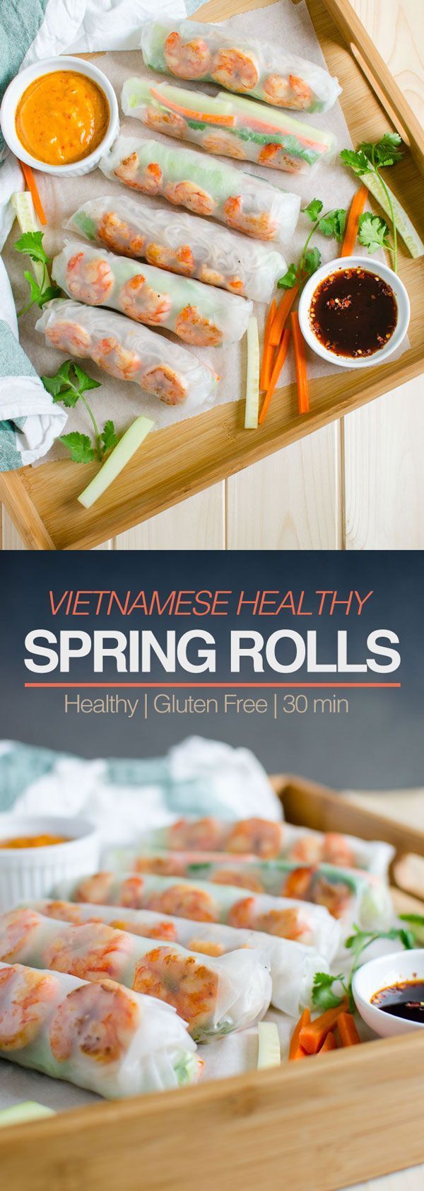 Vietnamese healthy spring rolls with creamy peanut butter sauce are a perfect treat to yourself at home. 30 min flavorful &