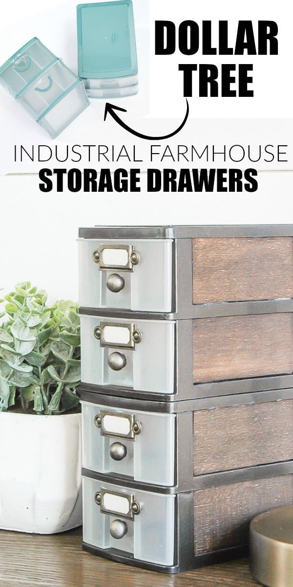 WOW, this transformation is unbelievable!  Inexpensive Dollar Tree storage drawers get an impressive industrial farmhouse