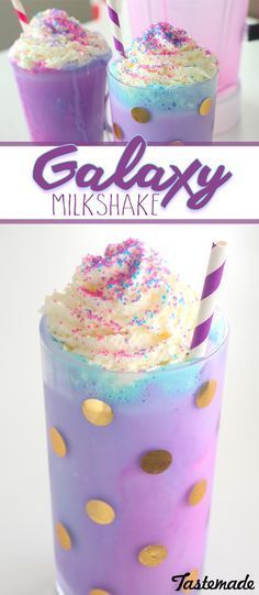 A pretty, swirly vanilla milkshake! A super fun shake to make with the kids thats totally out of this world