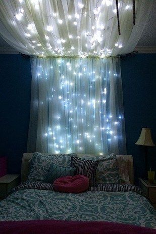 Add some string lights to create an extra whimsical effect. | 14 DIY Canopies…