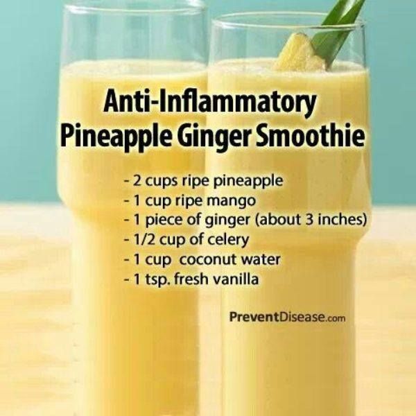 Anti-Inflammatory Pineapple Ginger Smoothie Got body aches, joint and body pains right now? Heres a little help for you.