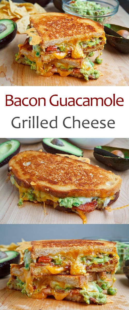Bacon Guacamole Grilled Cheese Sandwich- this grown up grilled cheese combines all the things we all love: bacon, cheese and guac!