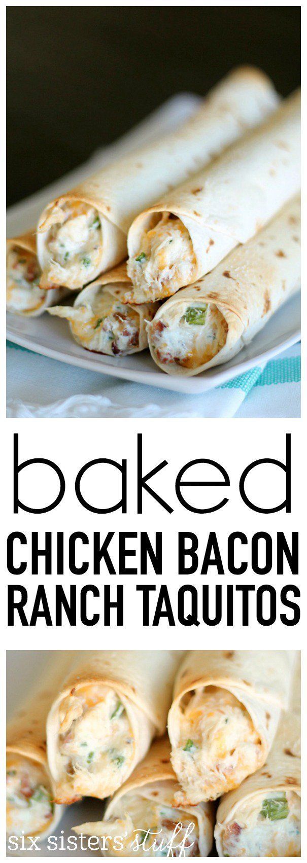 Chicken Bacon Ranch Taquitos from SixSistersStuff.com. Even my picky eaters love these!