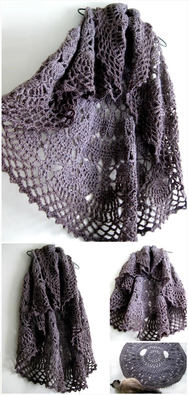 Crochet Flower Circle Vest: -   12 Free Crochet Patterns for Circular Vest Jacket