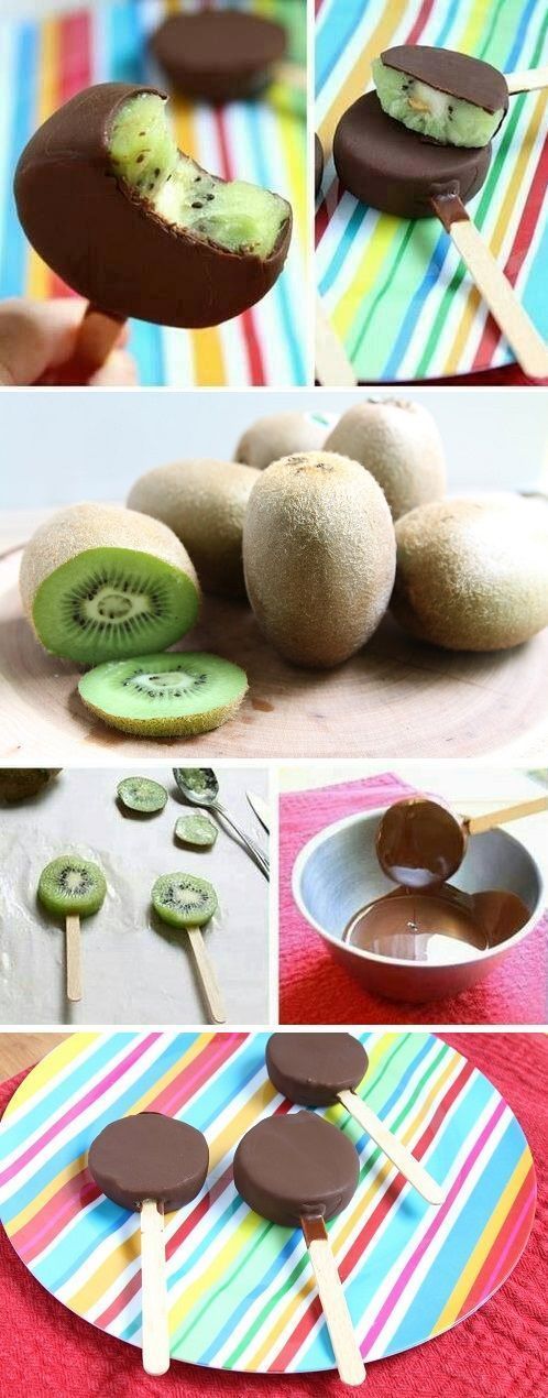Dessert For A Hot Summer Day: Chocolate Kiwi Popsicles