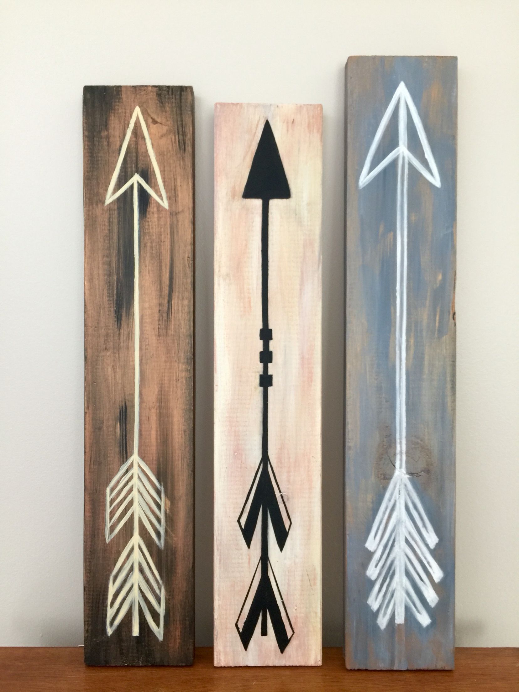 Hand painted arrows on old scrap wood!!!