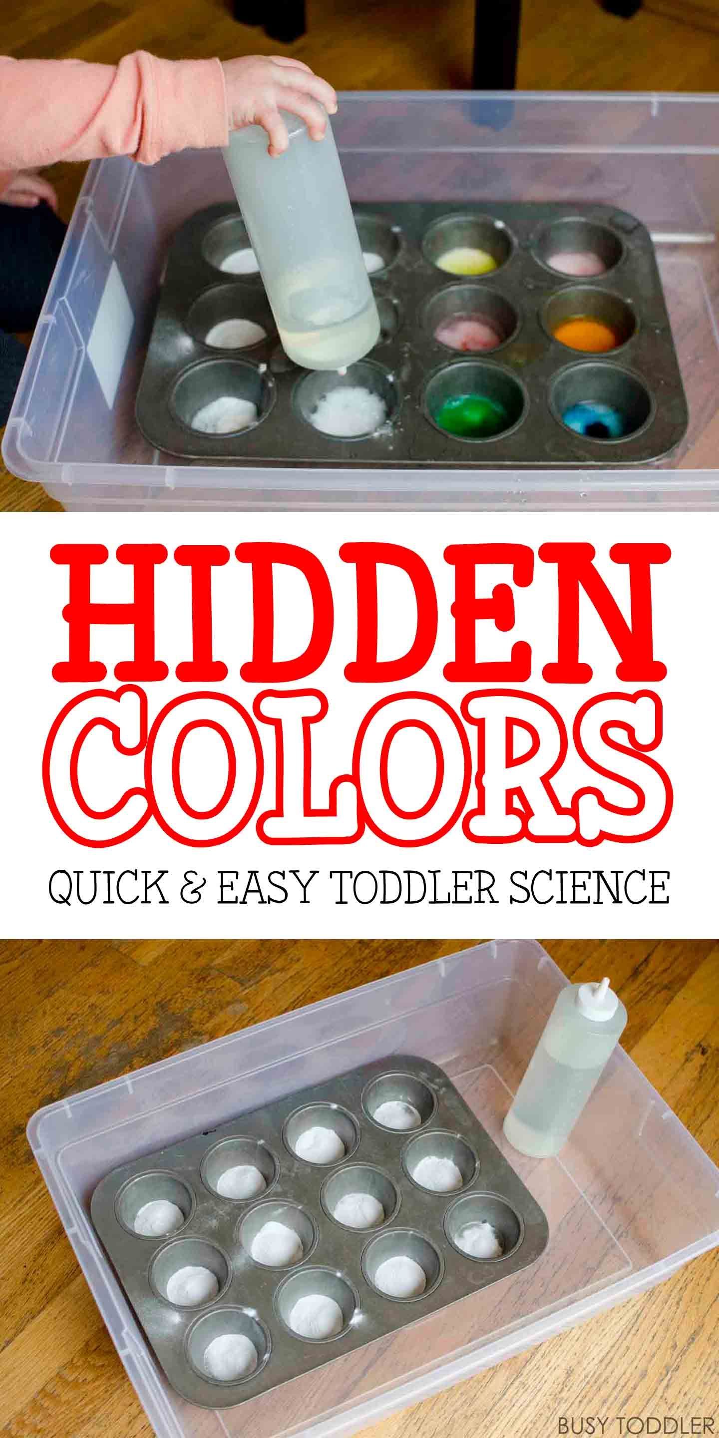 Hidden Colors – Toddler Science Experiment: Check out this cool twist on an old classic. Toddlers will love this fun indoor