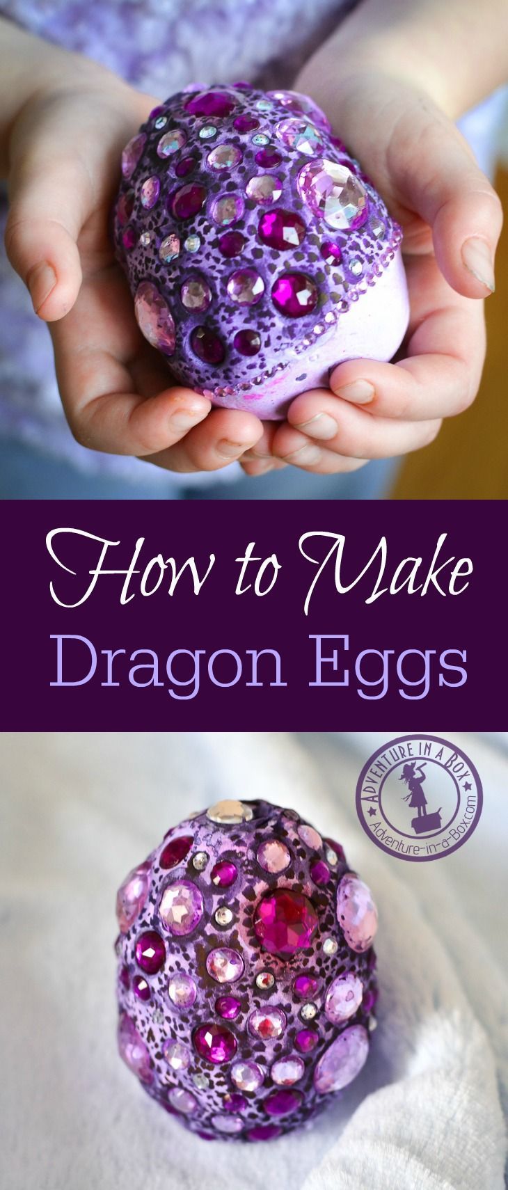 How to make dragon eggs from air-dry clay. Beautiful fantasy craft for kids. Fun project for Easter and all year round!