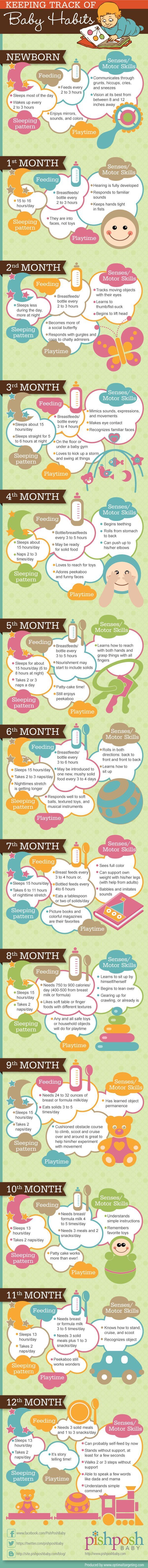 Keeping Track of Baby Habits [infographic] – everything you ever wanted to know about your babys development during the first