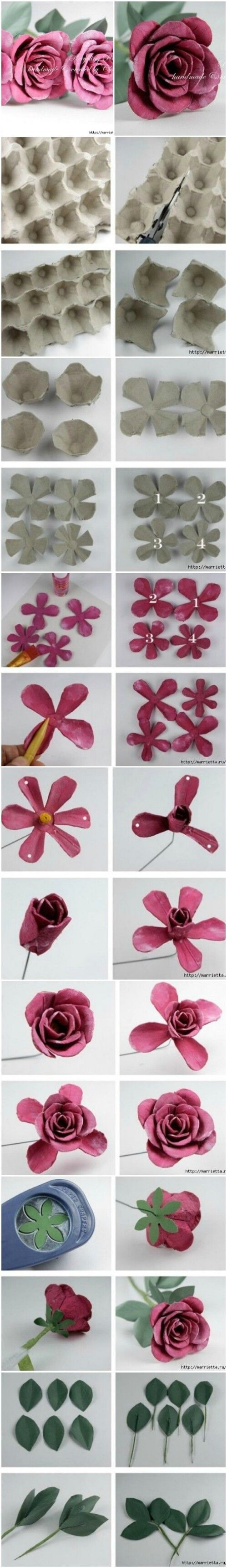Love these recycled crafts. The roses are especially stunning.