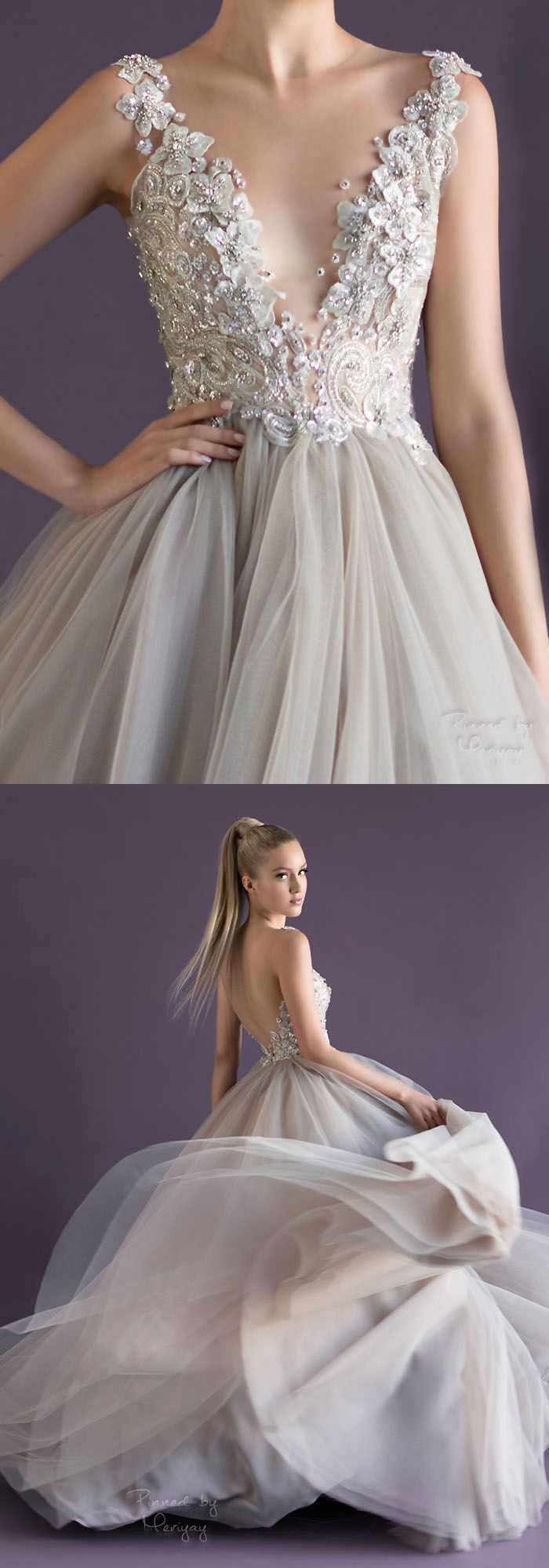 My Nan loves this dress, and its so interesting how the straps stop at the front (Paolo Sebastian).