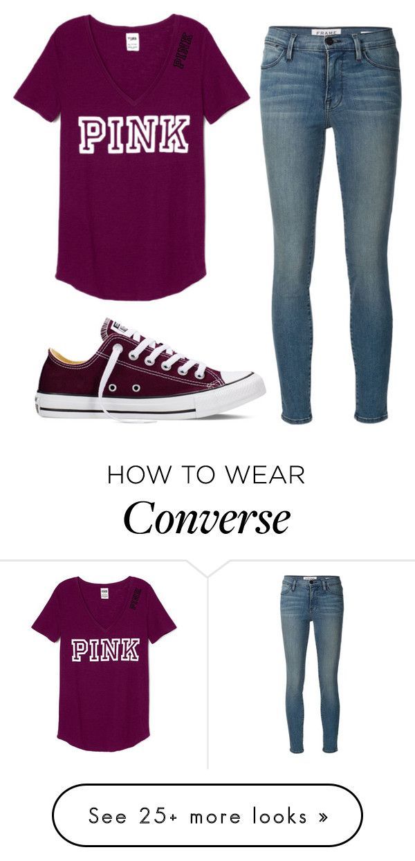 “PINK” by skylynn14 on Polyvore featuring Converse, Frame Denim, womens clothing, womens fashion, women, female, woman, misses and