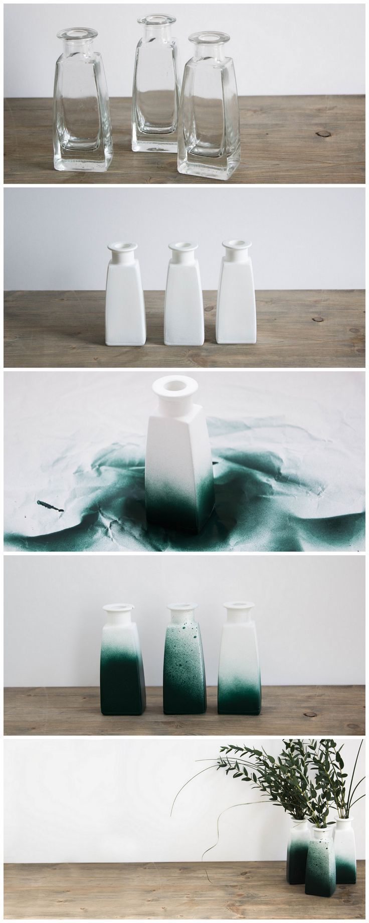 schere leim papier for Frosch Blog: vase upcycling with green colour