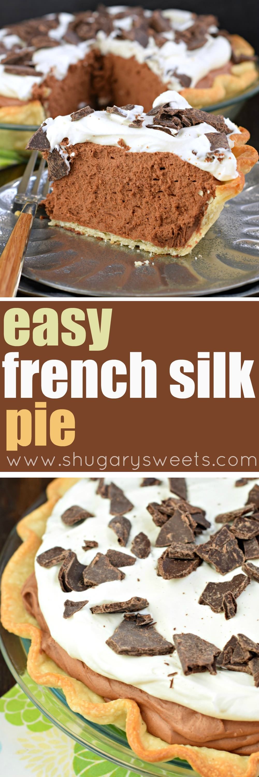 Smooth and decadent, French Silk Pie is a chocolate lovers dream! Youll love the flaky pie crust, topped with smooth and silky