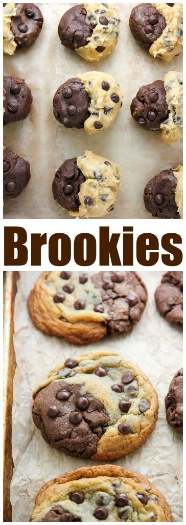 Thick and chewy, these treats are half chocolate chip cookies and half chocolate brownie!!! YUM.