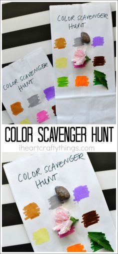 This simple color scavenger hunt for kids is unbelievably easy to throw together last minute and the kids have fun with it every
