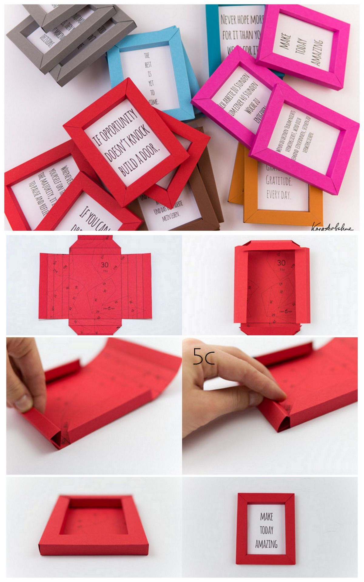 truebluemeandyou:DIY Paper Frame Tutorial and Printable from kreativbuehne. These folded paper frames are quite small – but nice
