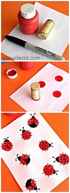 Wine Cork Ladybugs Craft for Kids
