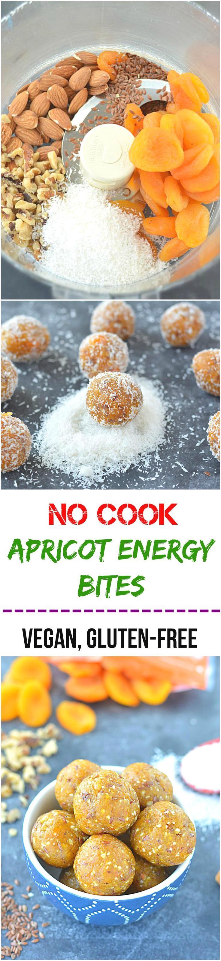 An amazingly delicious no cook apricot energy bites is a perfect snack made with flax seeds, healthy nuts and desiccated coconut!