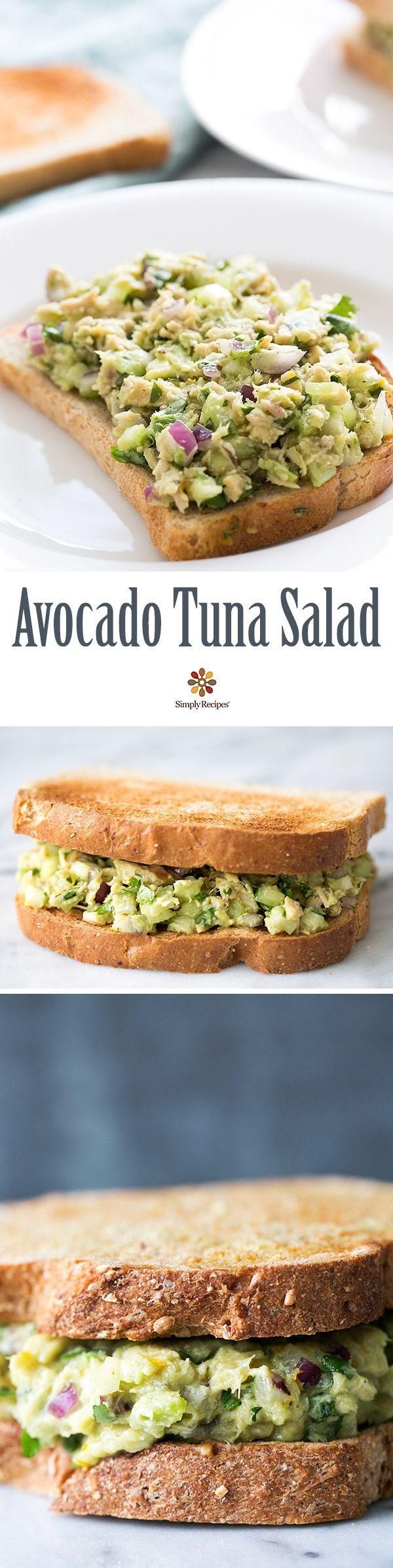 Avocado Tuna Salad ~ Healthy and easy! Avocado Tuna Salad with avocado, canned tuna, red onion, celery, and NO mayo. ~