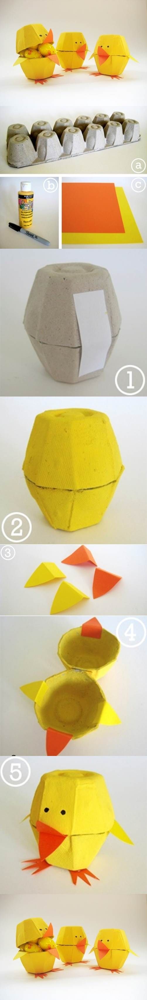 Cartón de huevos Craft – Lovely 2 polluelos