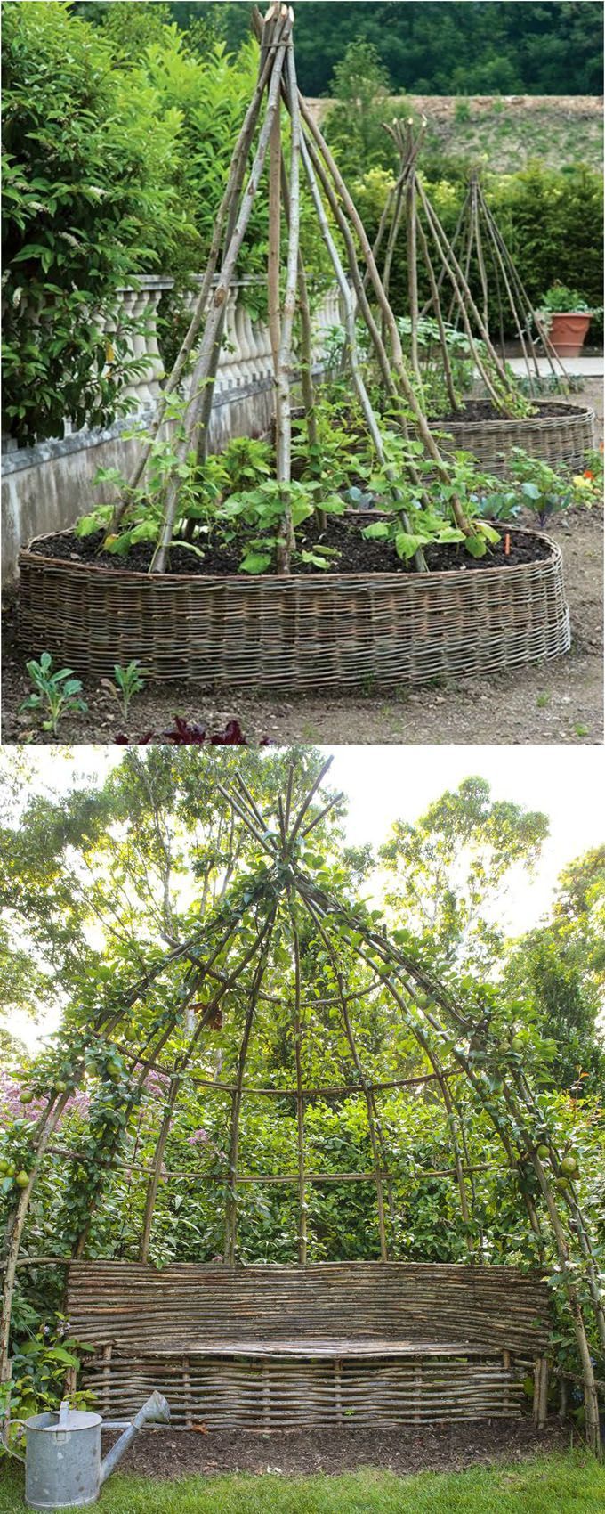 Create enchanting garden spaces with 21 beautiful and DIY friendly trellis and garden structures, such as tunnels, teepees,