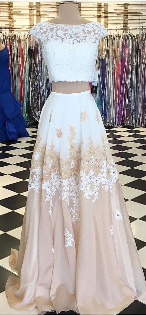 cute two piece 2017 prom dress