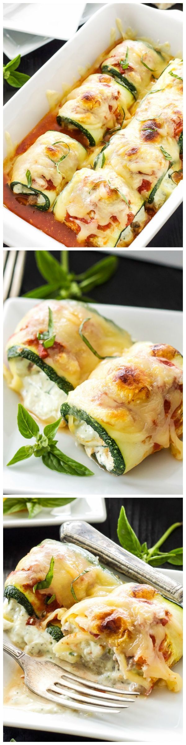 Delicious lasagna rolls made using zucchini instead of pasta. A healthy, gluten free alternative with all the flavor of the