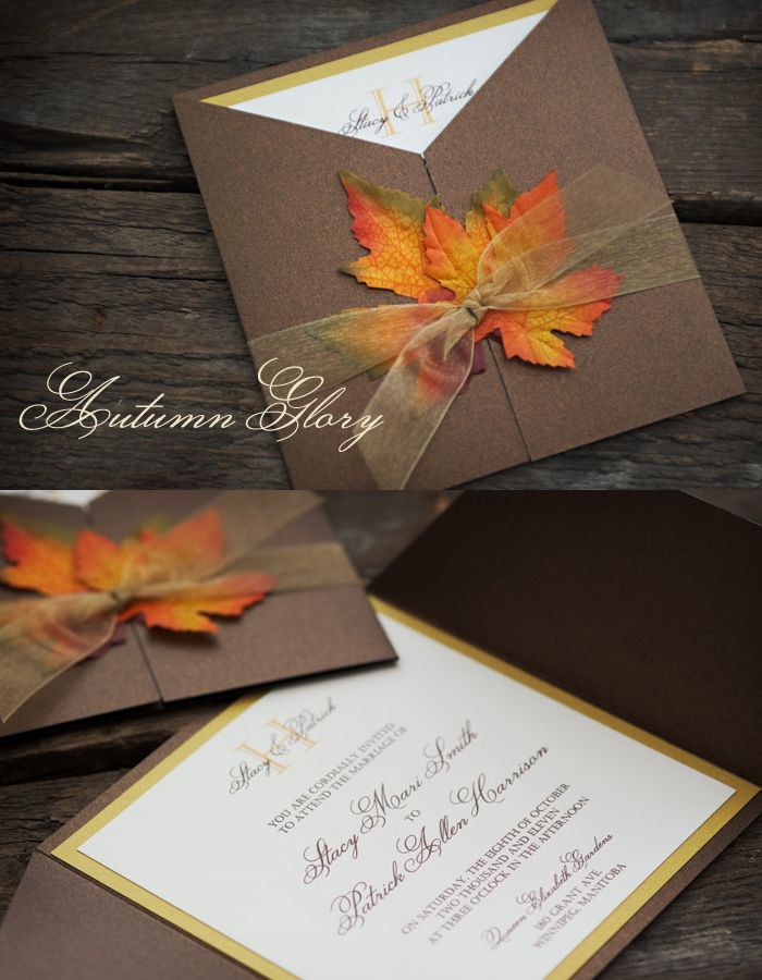 Fall Wedding Invitation by: Enchanted Moments – Invitations & Cards